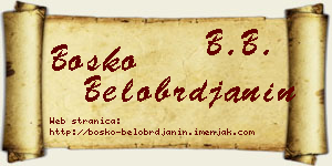 Boško Belobrđanin vizit kartica